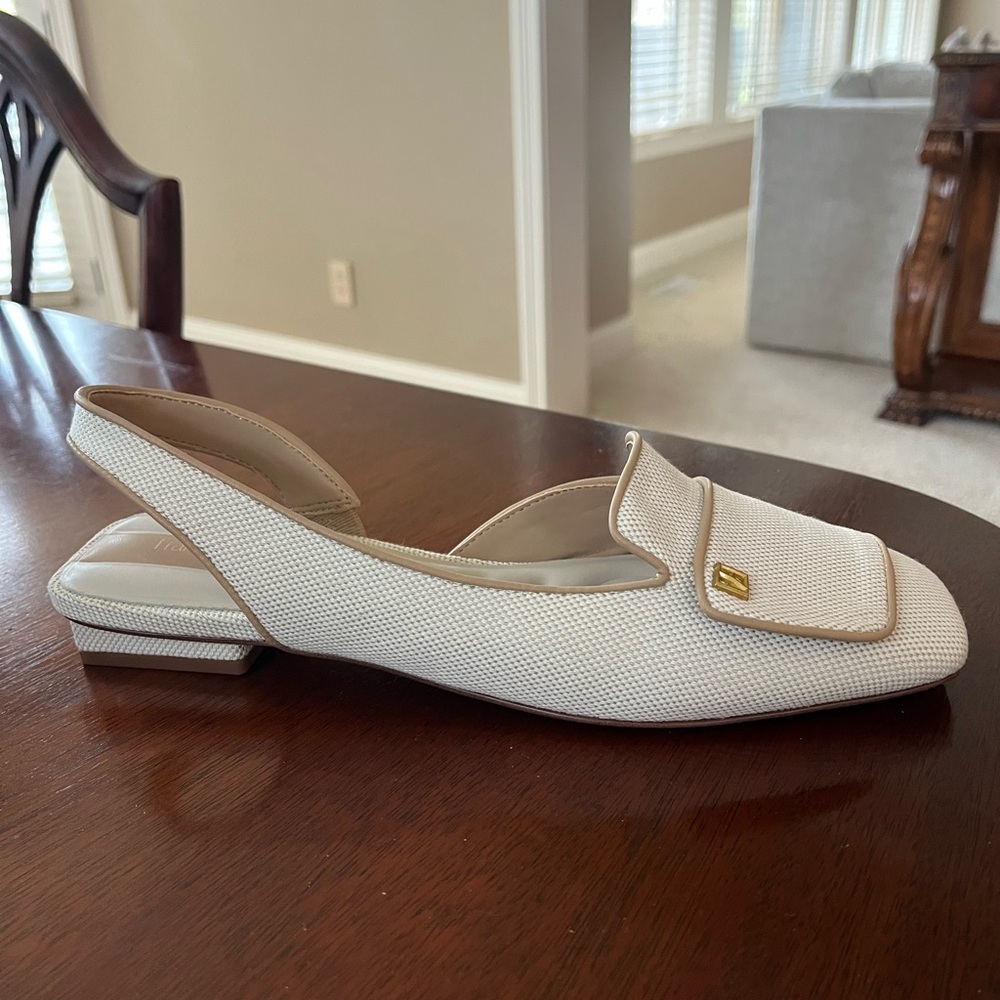 Franco Sarto Cream Slingback Flats - Picture 2 of 7